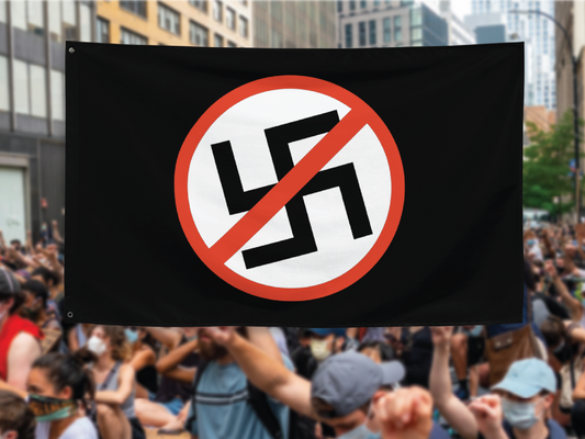 Black Anti-Swastika Flag – Stand Against Hate