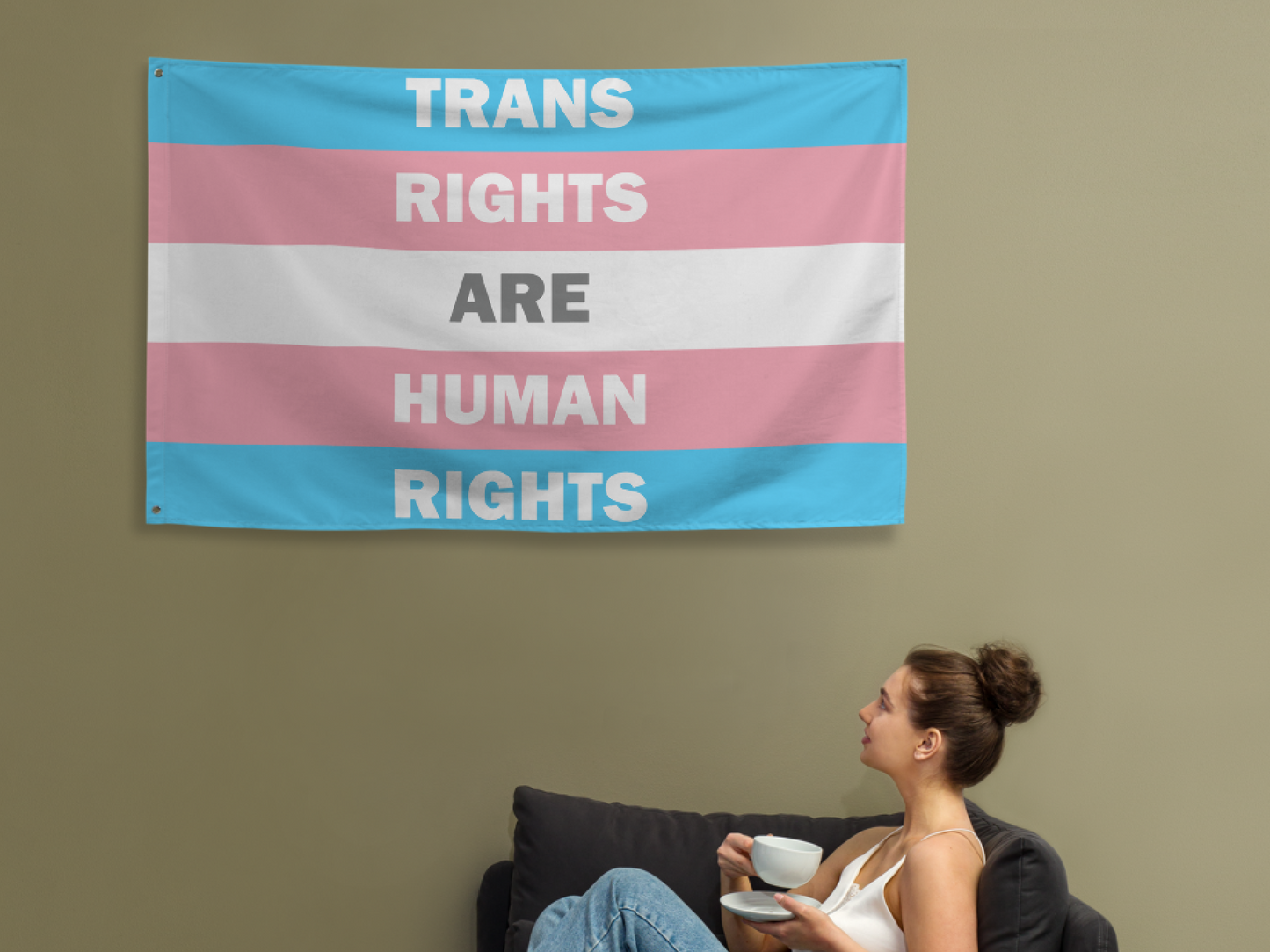 Trans Rights Are Human Rights Flag